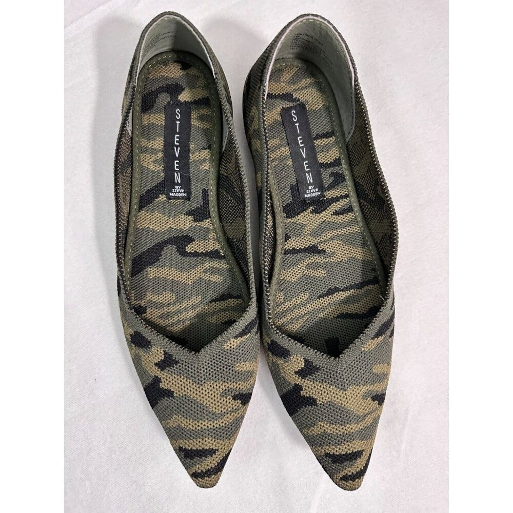 Steven by Steve Madden Camouflage Slip On Knit Flats Pointed Toe Rosy Size 7M - Picture 4 of 10